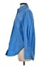 Cos Chevron-herringbone Blue Long Sleeve Button-Down Shirt Size 2 - photo 5