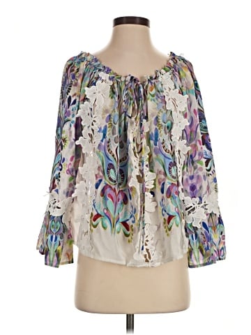 Alberto Makali 3/4 Sleeve Silk Top (view 1)