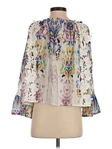 Alberto Makali 3/4 Sleeve Silk Top (view 2)