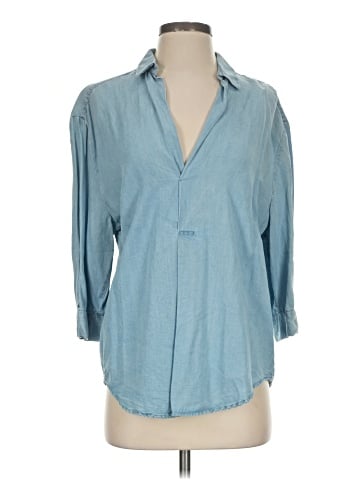Zara Collection 3/4 Sleeve Button-Down Shirt (view 1)