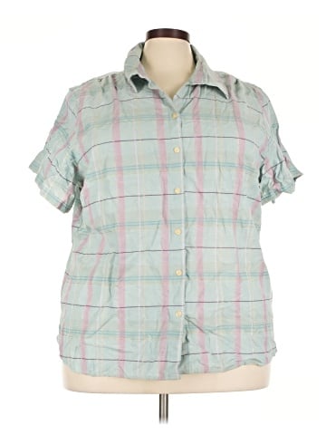 Basic Editions Short Sleeve Button-Down Shirt (view 1)