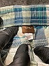 Tea 100% Cotton Plaid Green Board Shorts Size 6 - photo 3