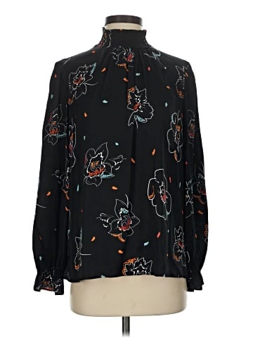 Tucker Long Sleeve Silk Top (view 1)