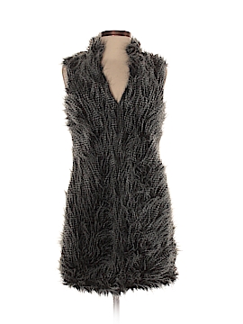 michael kors black fur vest