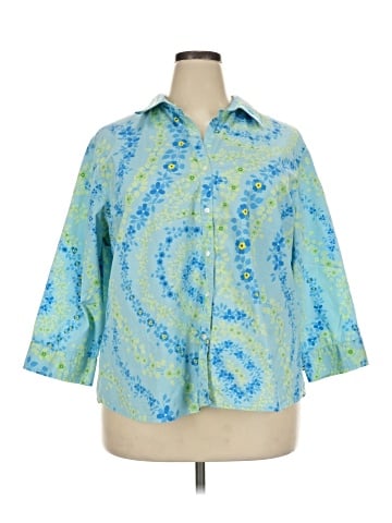 IZOD 3/4 Sleeve Button-Down Shirt (view 1)