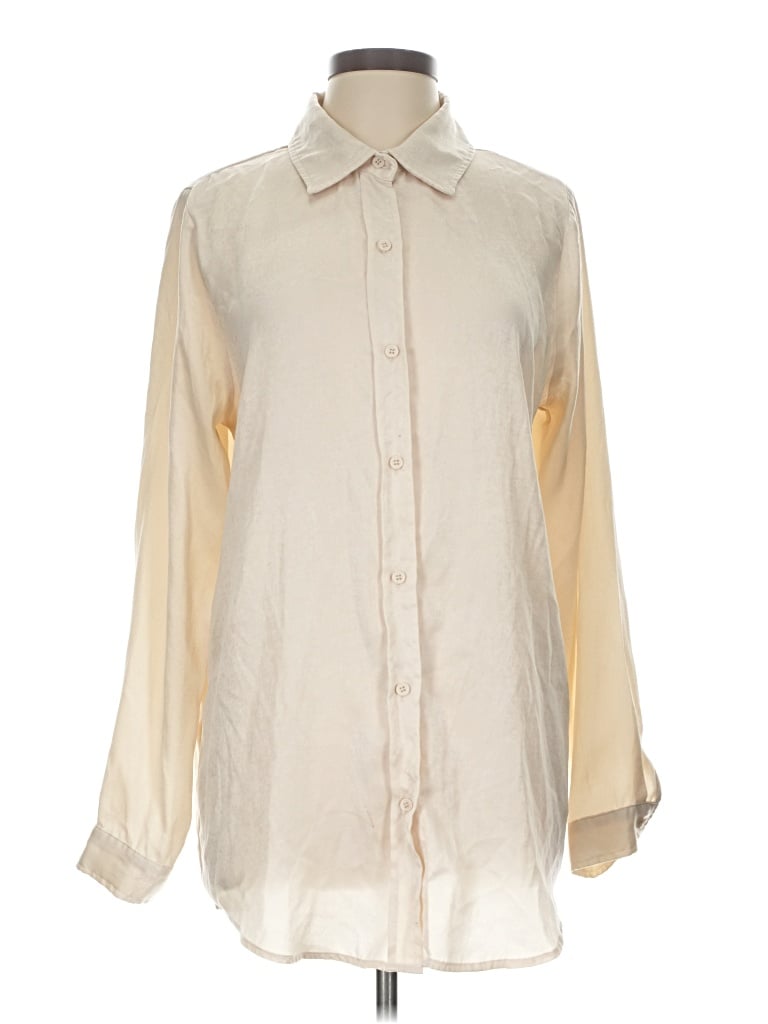 Pre-owned Kittenish Long Sleeve Blouse In Ivory