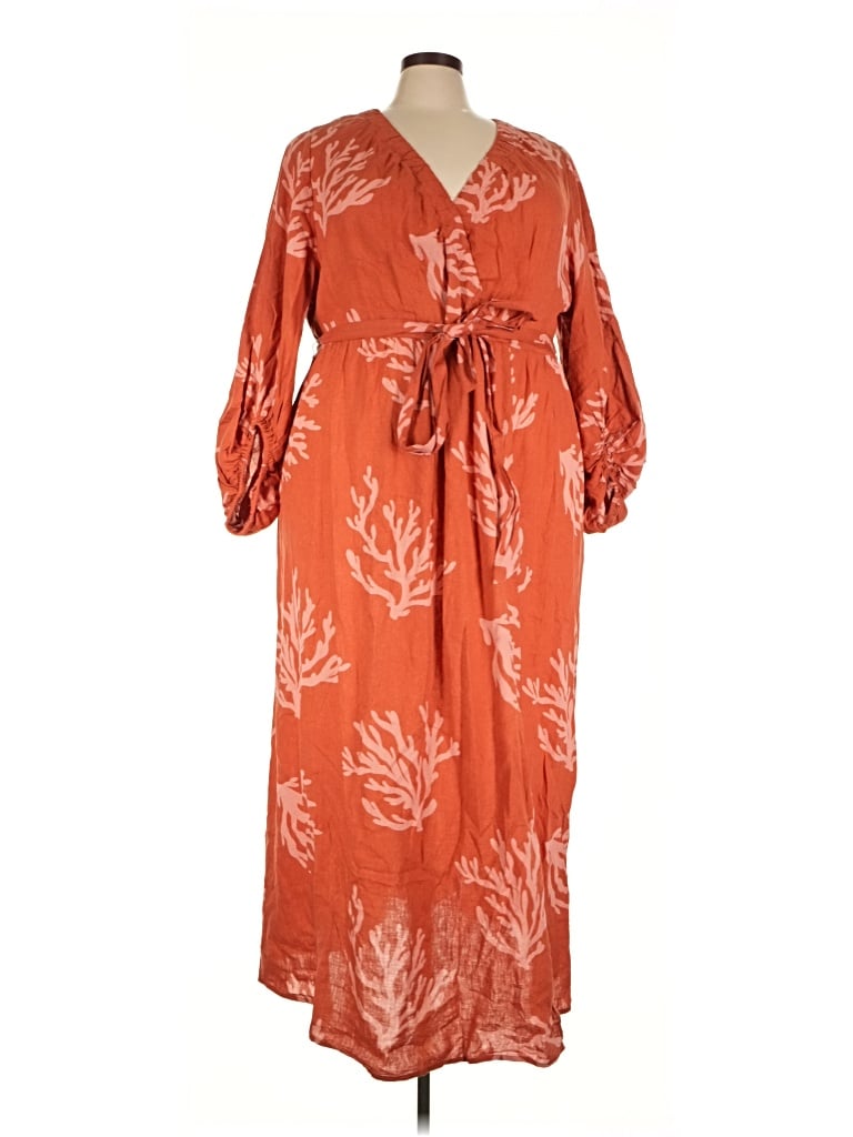 Pre-owned Ava & Viv Casual Dress In Orange