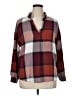 Universal Thread 100% Cotton Plaid Burgundy Long Sleeve Blouse Size XL - photo 1