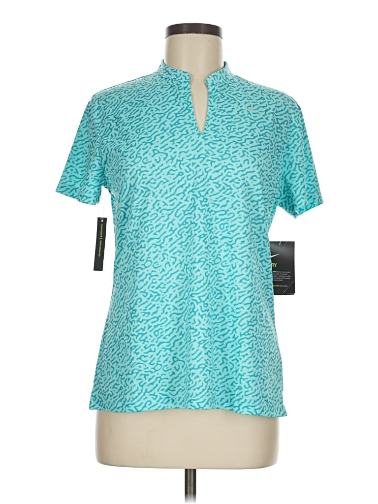 Pre-owned Nike Short Sleeve Polo Shirt In Teal