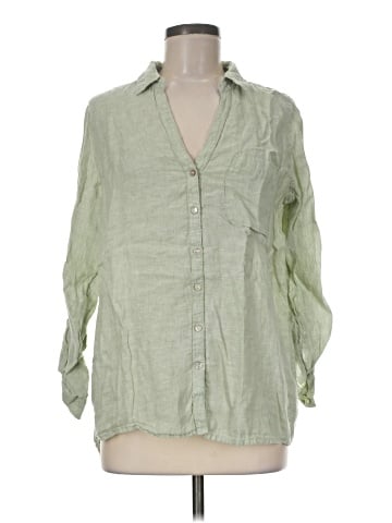 Sigrid Olsen 3/4 Sleeve Button-Down Shirt (view 1)