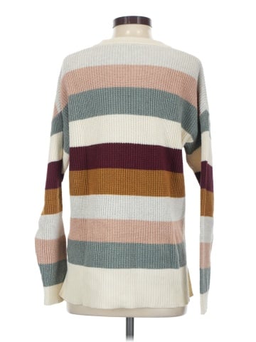 Madewell Thompson Pocket Pullover Sweater in Rainbow Stripe (view 2)