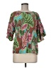 Rose + Olive 100% Polyester Green Short Sleeve Blouse Size M - photo 1