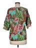 Rose + Olive 100% Polyester Green Short Sleeve Blouse Size M - photo 2