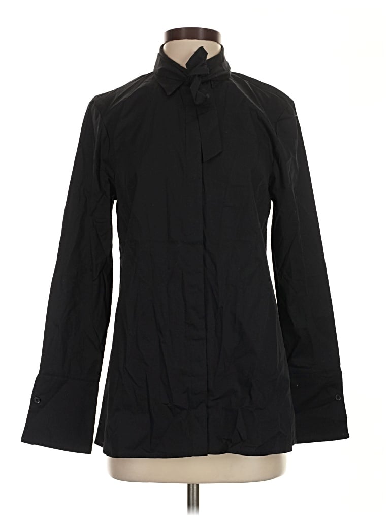 Pre-owned Scoop Long Sleeve Blouse In Black
