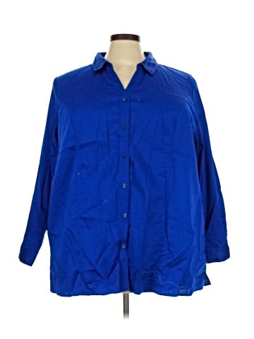 Catherines 3/4 Sleeve Button-Down Shirt (view 1)