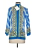 Bob Mackie Blue 3/4 Sleeve Blouse Size XS - photo 2