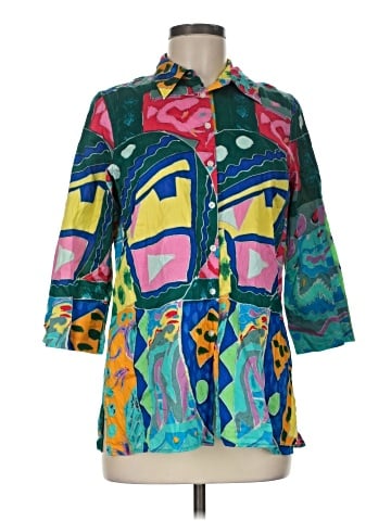 Lauren by Ralph Lauren 3/4 Sleeve Button-Down Shirt (view 1)