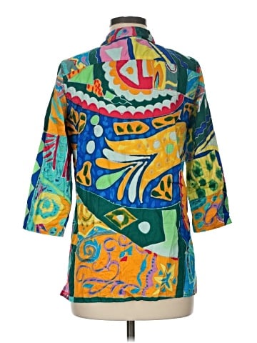 Lauren by Ralph Lauren 3/4 Sleeve Button-Down Shirt (view 2)