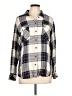 Sanctuary 100% Rayon Plaid Ivory Long Sleeve Button-Down Shirt Size L - photo 1