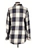 Sanctuary 100% Rayon Plaid Ivory Long Sleeve Button-Down Shirt Size L - photo 2