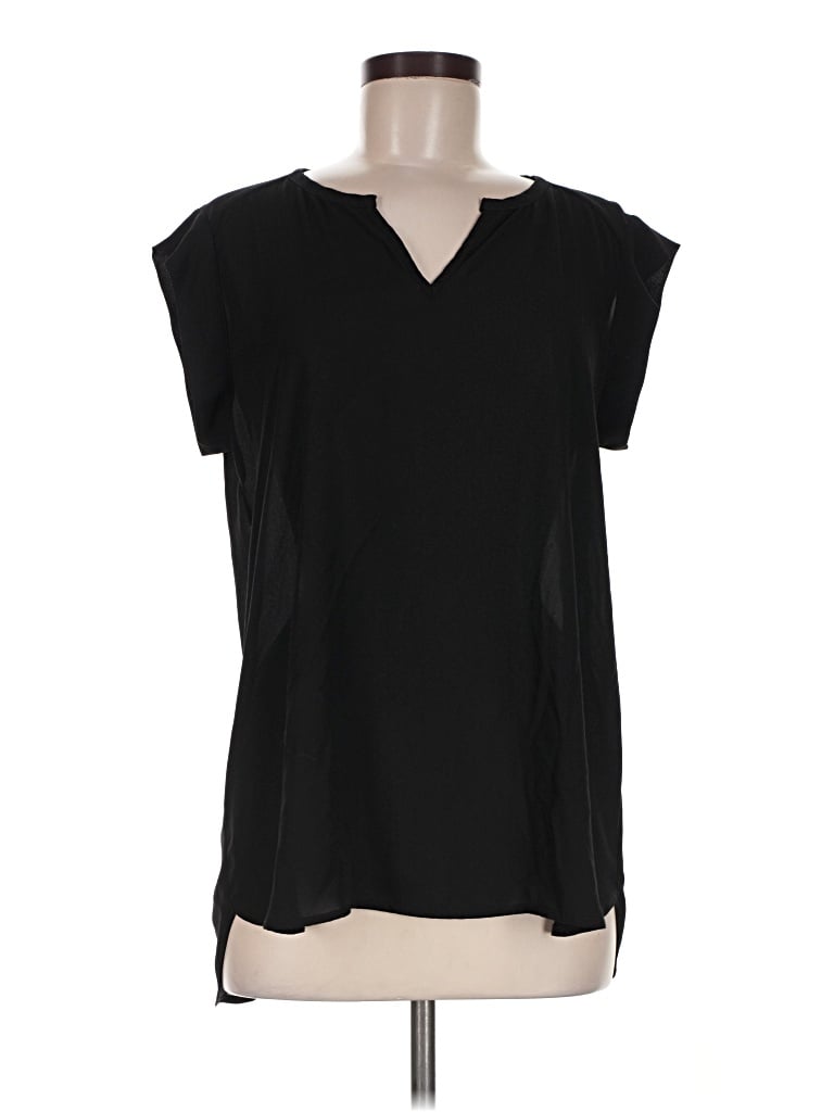 Pre-owned Pleione Short Sleeve Top Black V-neck Tops