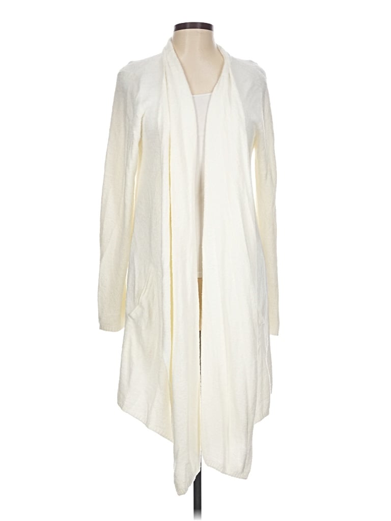 Pre-owned Barefoot Dreams Cozychic Lite Cardigan Sweater In Ivory