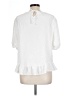 I.N. Studio 100% Polyester White Short Sleeve Blouse Size L (petite) - photo 2