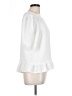 I.N. Studio 100% Polyester White Short Sleeve Blouse Size L (petite) - photo 4