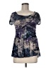 Assorted Brands 100% Polyester Purple Short Sleeve Blouse Size M - photo 1