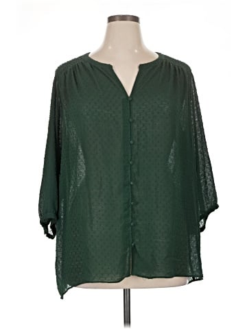 Rose + Olive 3/4 Sleeve Blouse (view 1)