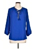 DR2 Blue 3/4 Sleeve Blouse Size L - photo 1