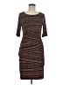 Connected Apparel Tweed Brown Casual Dress Size 8 - photo 1