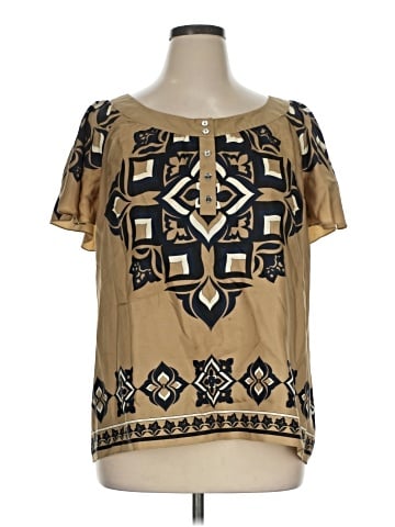 MICHAEL Michael Kors Short Sleeve Silk Top (view 1)