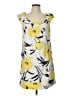 Perceptions 100% Cotton Print White Yellow Casual Dress Size 12 - photo 1