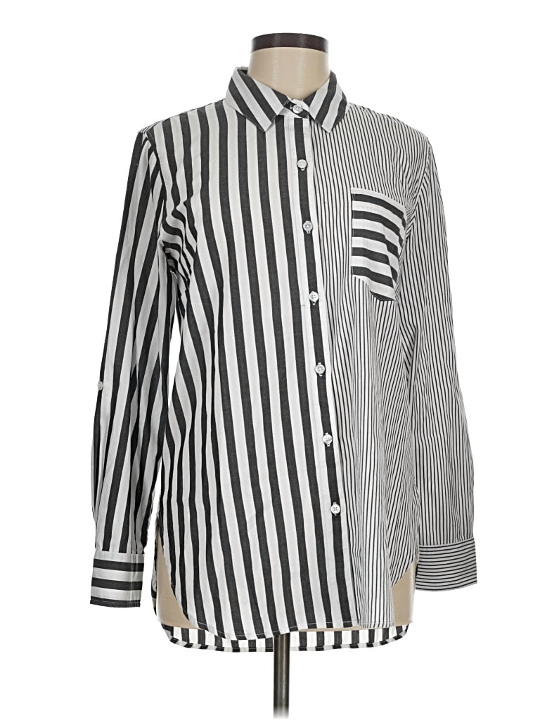 Pre-owned Tribal Long Sleeve Button Down Shirt In Silver