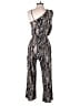 En Focus Studio Animal Print Silver Jumpsuit Size 8 - photo 2