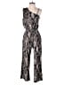 En Focus Studio Animal Print Silver Jumpsuit Size 8 - photo 1
