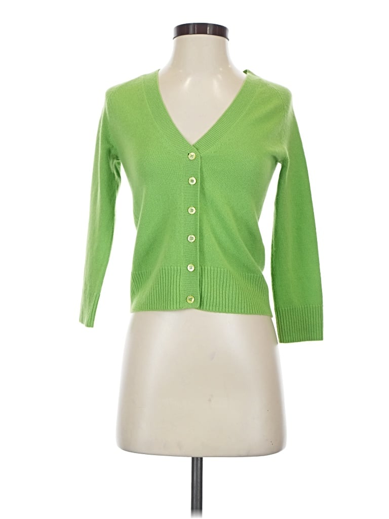 Pre-owned Jcrew Cashmere Cardigan Sweater In Green