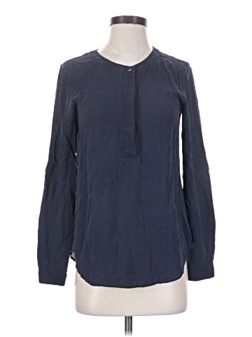 Theory Long Sleeve Silk Top (view 1)