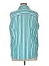 Basic Editions Stripes Blue Sleeveless Button-Down Shirt Size 1X - photo 2