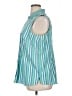 Basic Editions Stripes Blue Sleeveless Button-Down Shirt Size 1X - photo 5