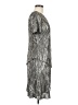 Connected Apparel 100% Polyester Metallic Solid Silver Cocktail Dress Size 6 - photo 4