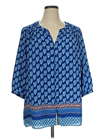 Rose + Olive 3/4 Sleeve Blouse (view 1)