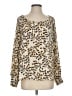 CAbi 100% Polyester Animal Print Gold Long Sleeve Blouse Size S - photo 1
