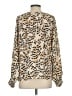 CAbi 100% Polyester Animal Print Gold Long Sleeve Blouse Size S - photo 2