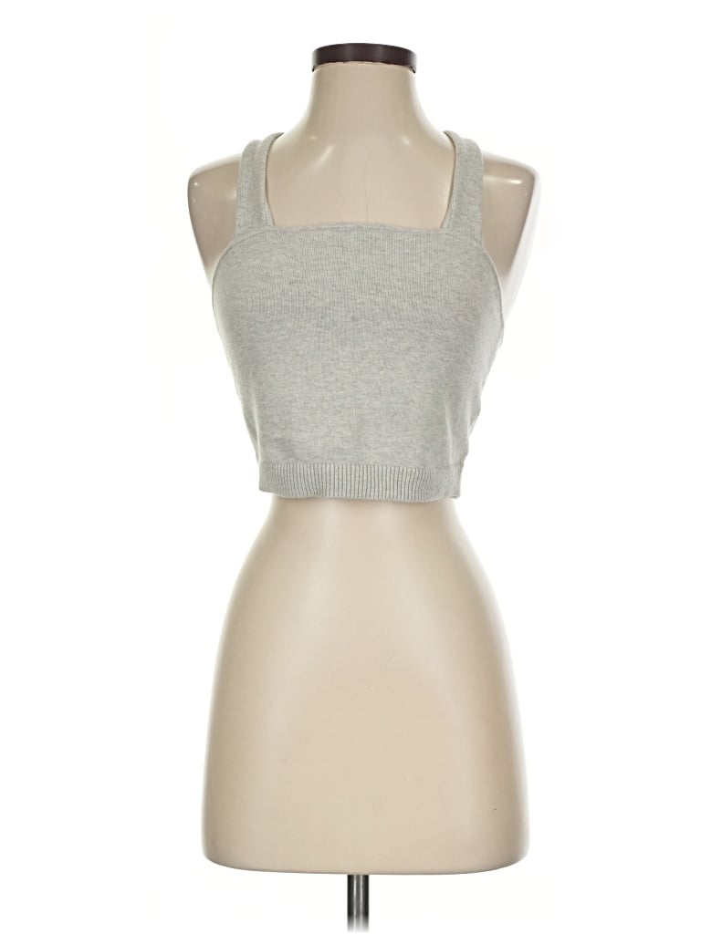 Pre-owned Theory Tank Top Silver Halter Neckline Tops