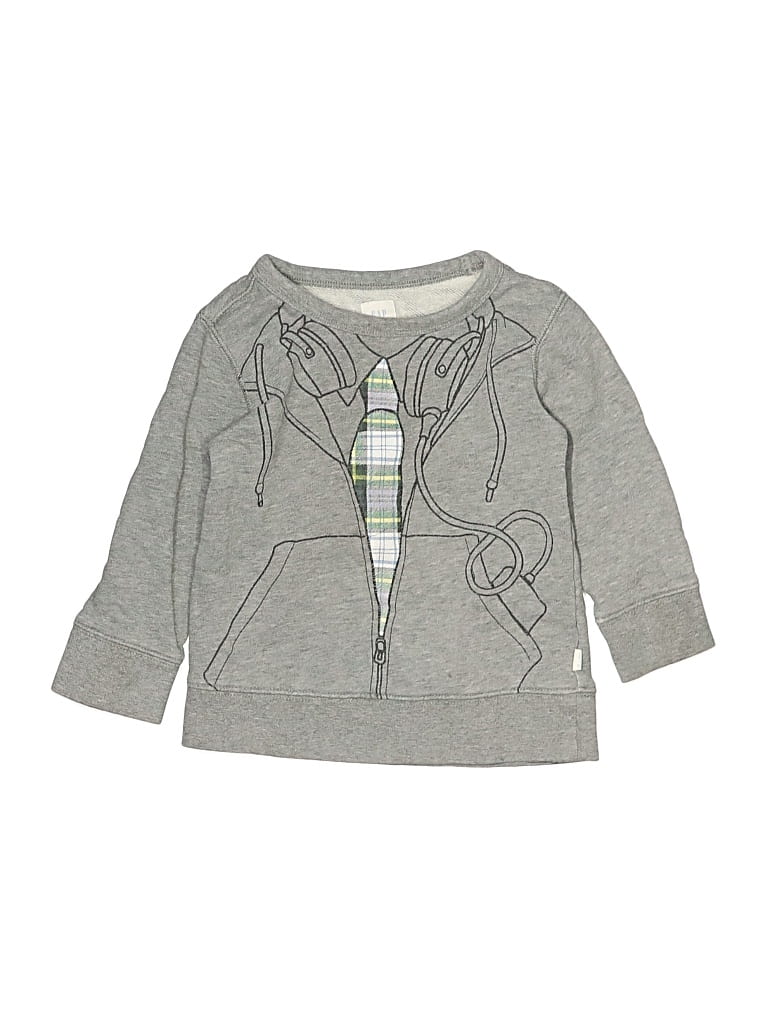 Pre-owned Gap Kids' Zip Up Hoodie In Gray