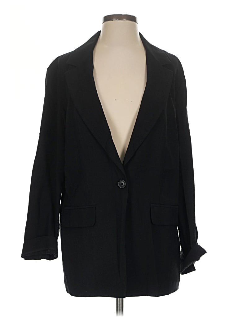 Pre-owned Open Edit Blazer Jacket In Black