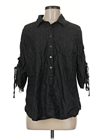 DG^2 by Diane Gilman 3/4 Sleeve Button-Down Shirt (view 1)