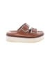 J/Slides 100% Leather Brown Sandals Size 7 - photo 1